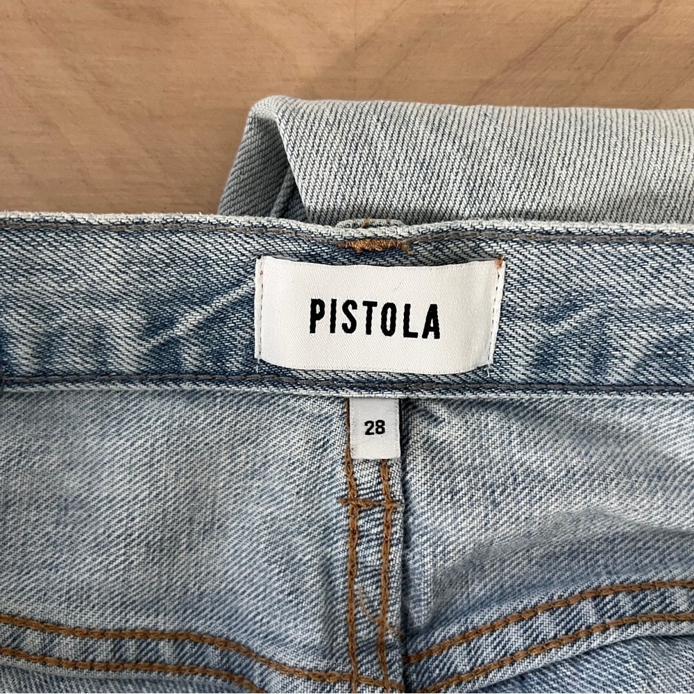 Pistola Charlie High Rise Straight Jeans Button Fly Light Wash Size 28 - Picture 11 of 13